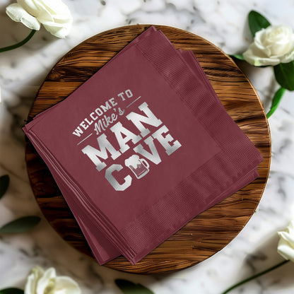 Welcome to Man Cave Custom Printed Napkins product type