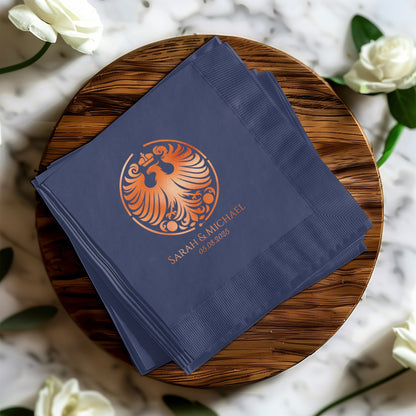 Personalized Wedding Crest Design Napkin Product