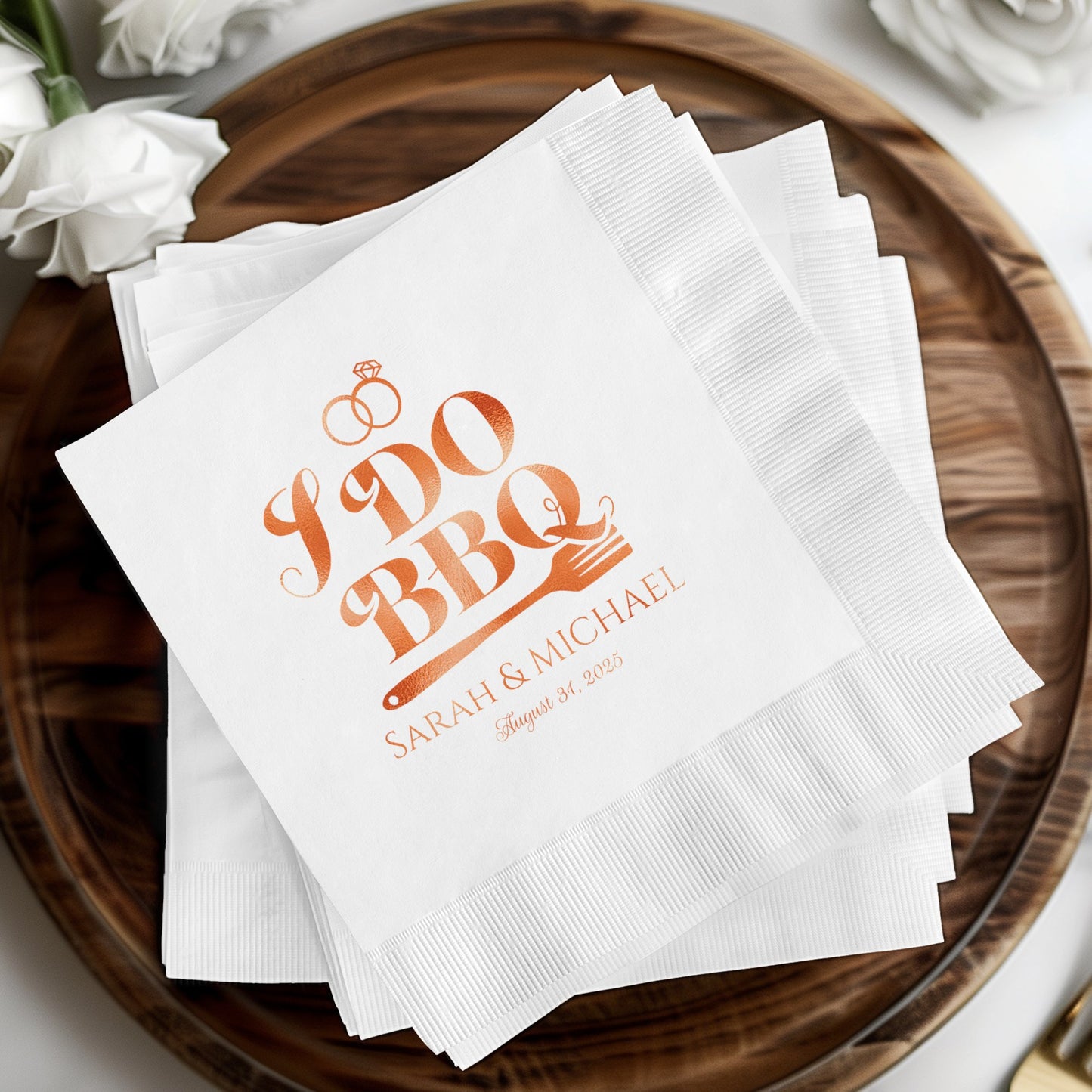 I Do BBQ Custom Printed Wedding Napkins product type
