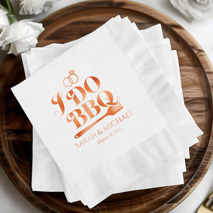 I Do BBQ Custom Printed Wedding Napkins product type