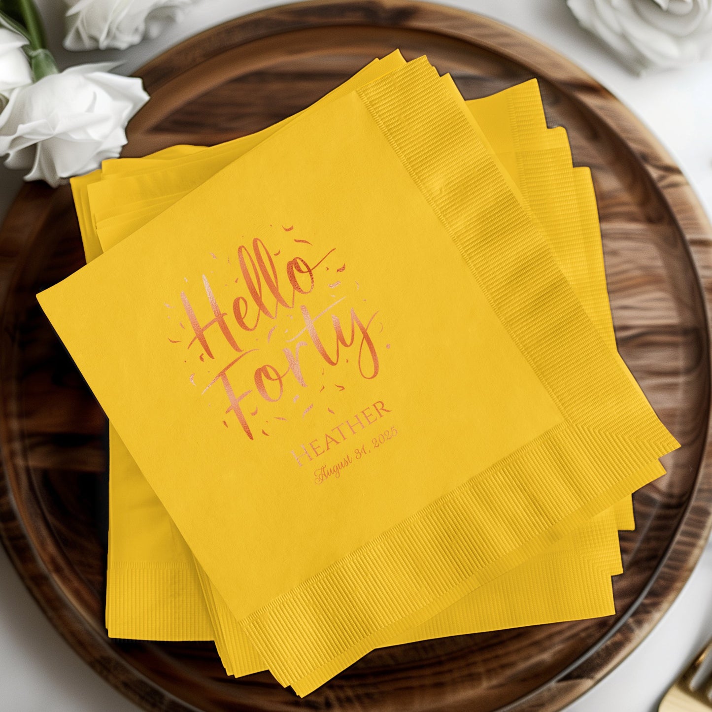 Hello Forty Custom Printed Party Napkin product