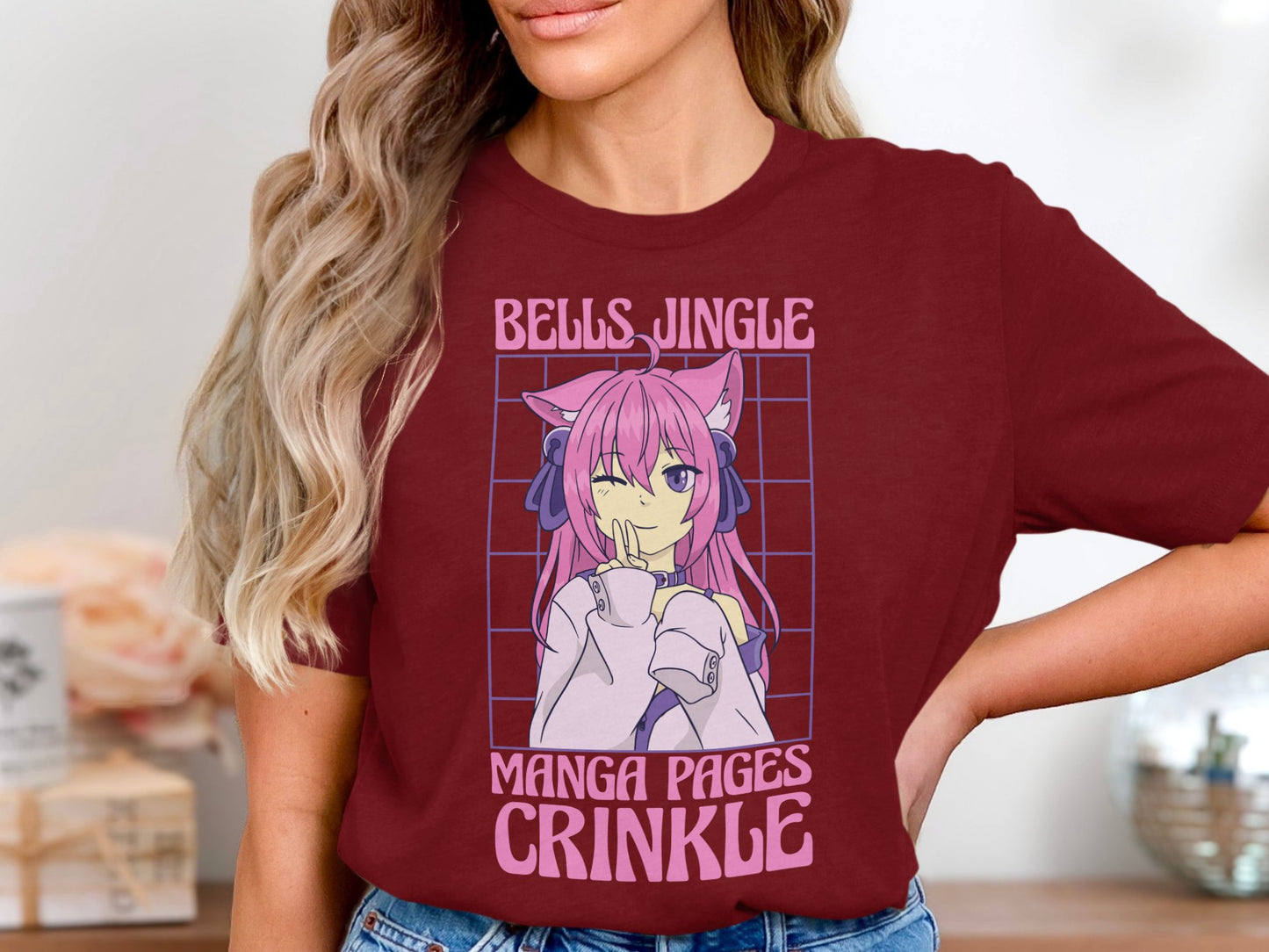 Bells Jingle Manga Pages Crinkle Graphic T-Shirt product
