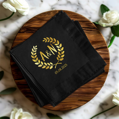 Personalized Wedding Date and Initials Napkin product