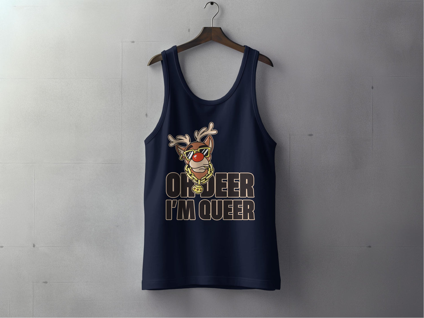 Funny OH DEER I'M QUEER Graphic Tank Top product type