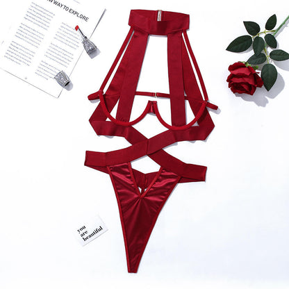Mode Sexy Damen Kleidung Nylon Dessous Cut-Out Bodysuit