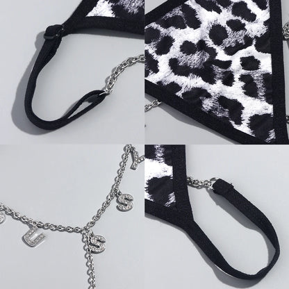 Personalisierter Tanga mit Leopardenmuster