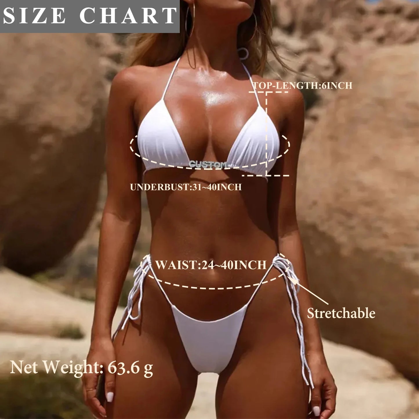 Benutzerdefinierter Name Badeanzug Bikini Sexy High Leg Tanga