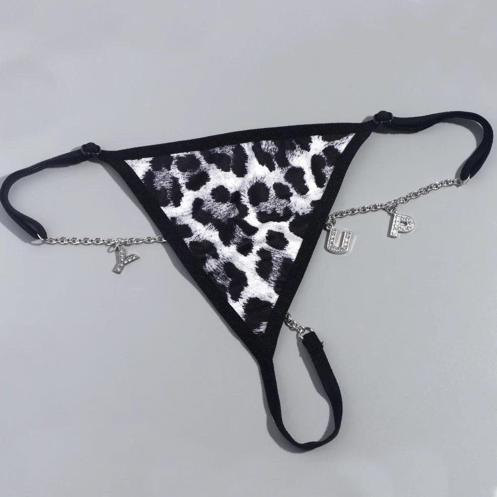 Personalisierter Tanga mit Leopardenmuster