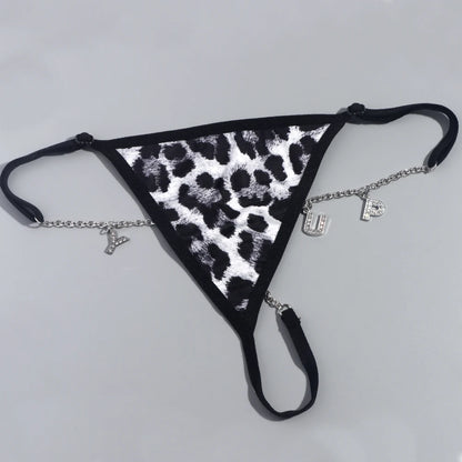Personalisierter Tanga mit Leopardenmuster