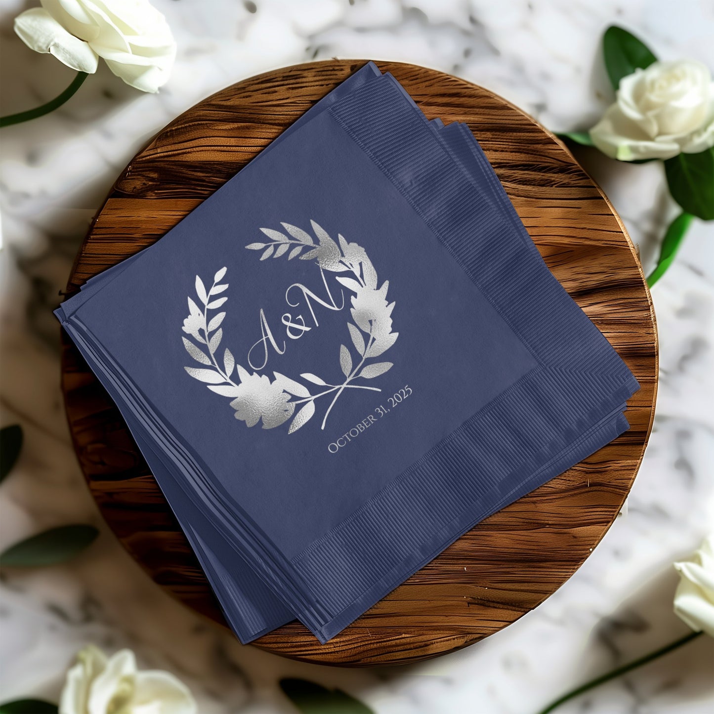 Personalized Monogrammed Wedding Date Napkin product