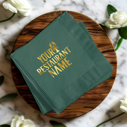 Personalized Green Napkins Custom Restaurant Product