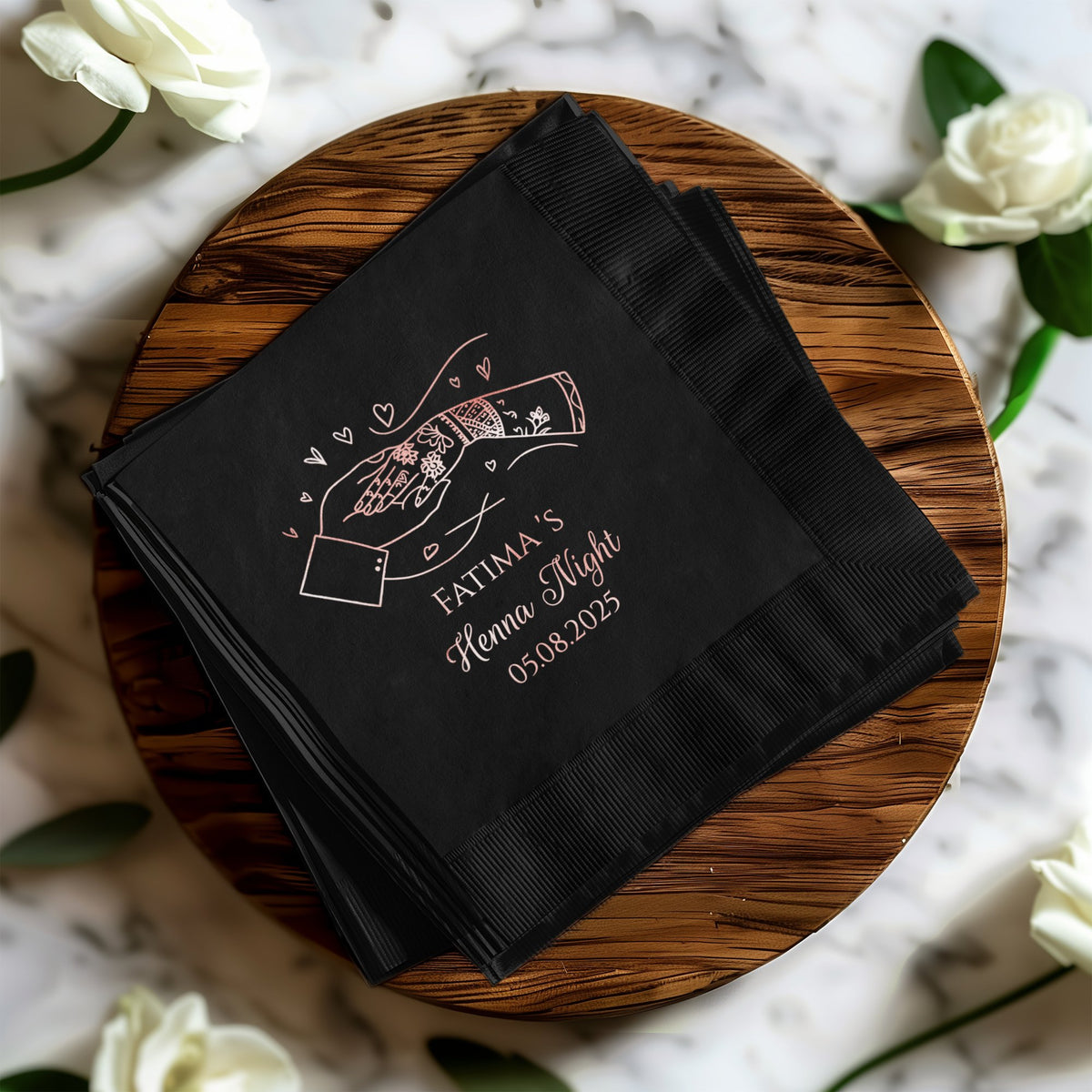Custom Henna Night Napkins Personalized Event Product
