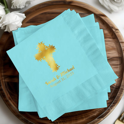 Personalized Cross Design Custom Napkins product type