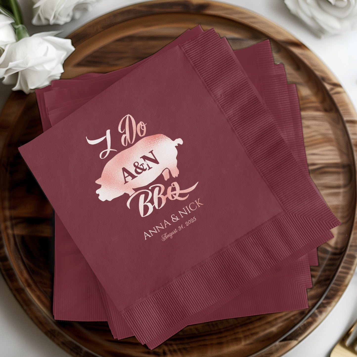 I Do A&N BBQ Party Custom Napkins for Event product