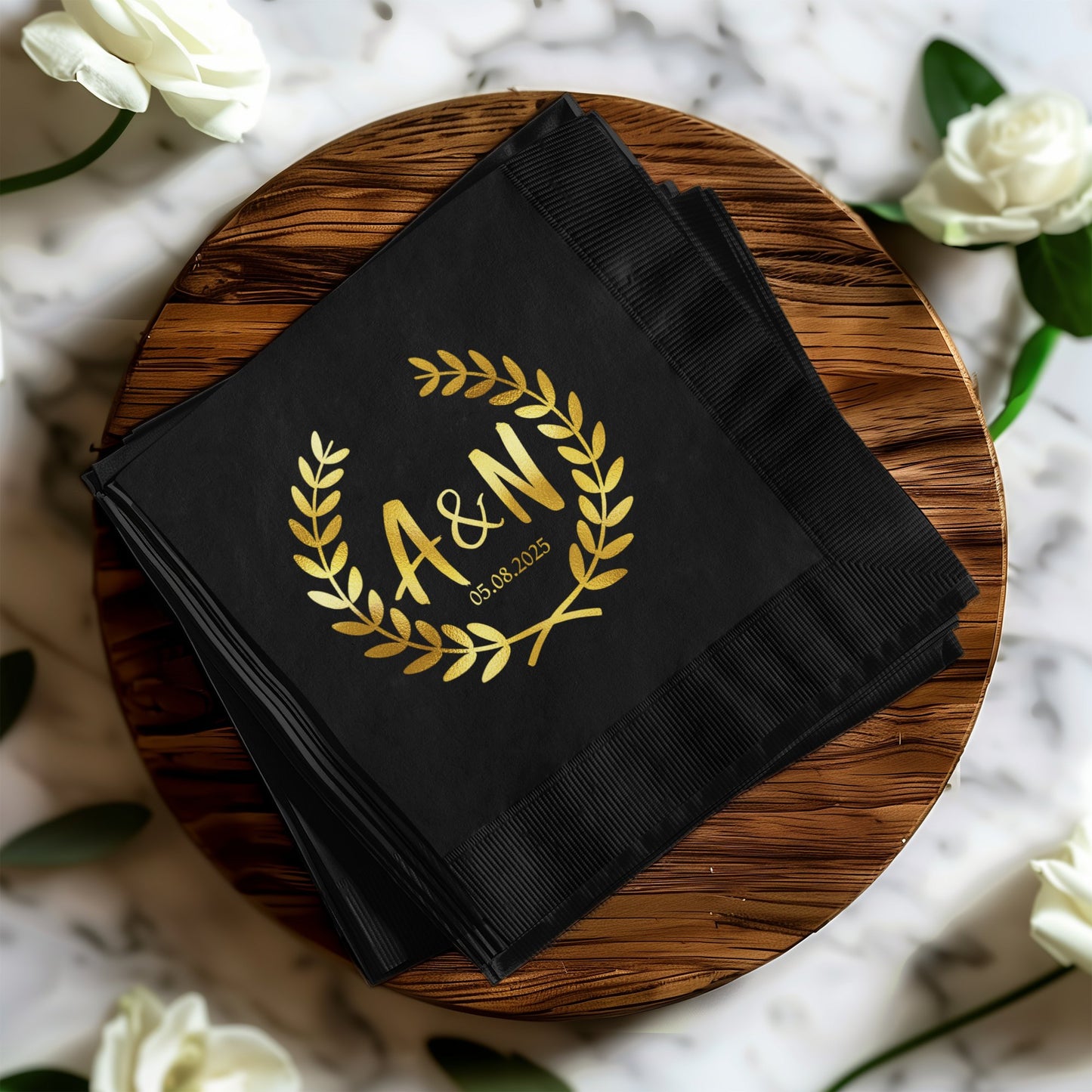Elegant Personalized Leaf Design Napkin product