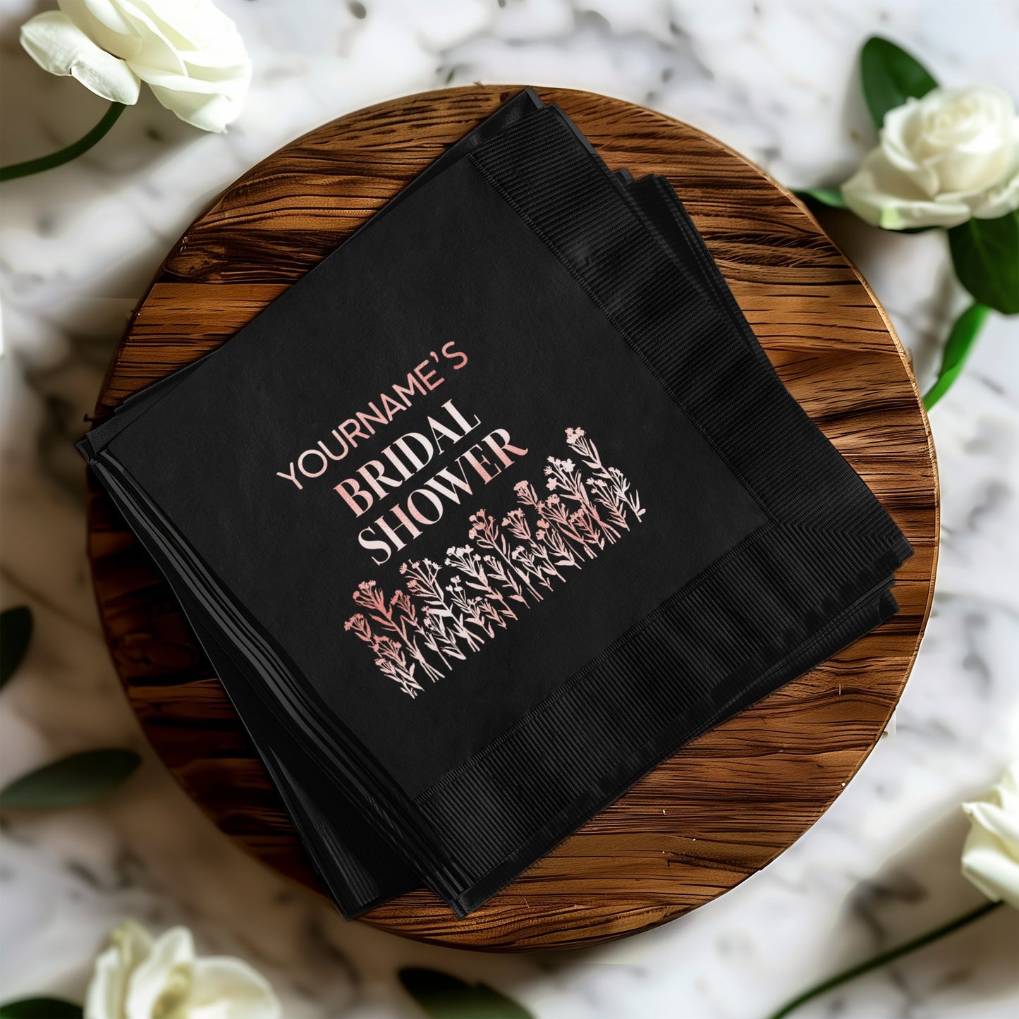 Personalized Floral Bridal Shower Napkins product