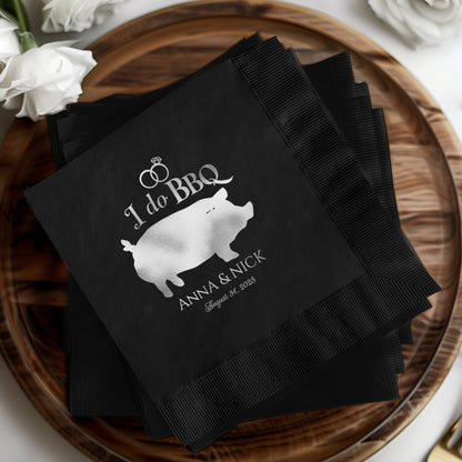 I Do BBQ Personalized Wedding Napkin Product