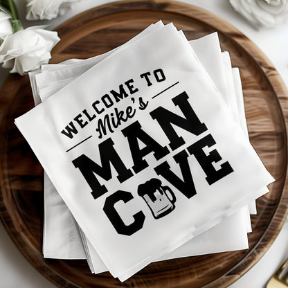 Welcome to Mike's Man Cave Custom Napkins product