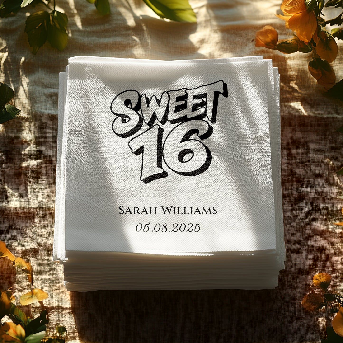 Sweet 16 Personalised Napkins Party Product