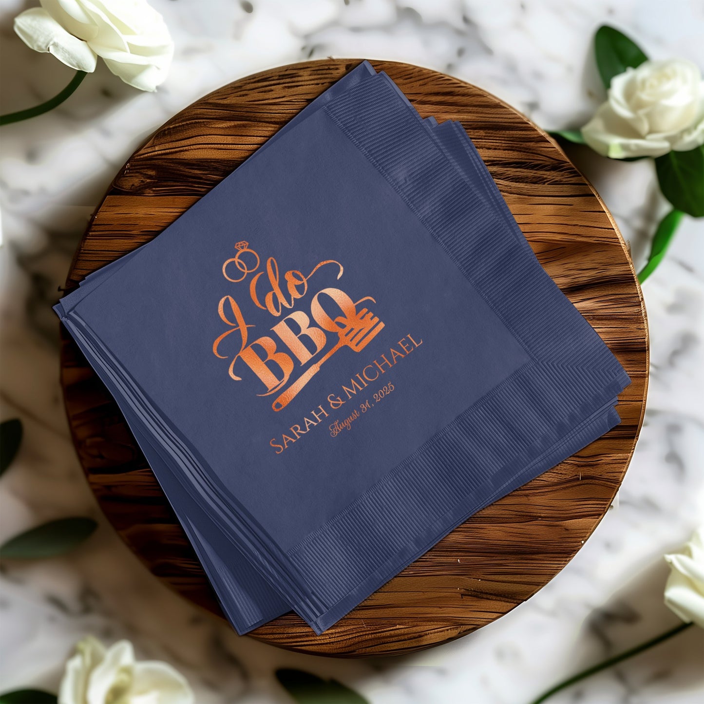 Personalized Wedding BBQ I Do Napkins Product