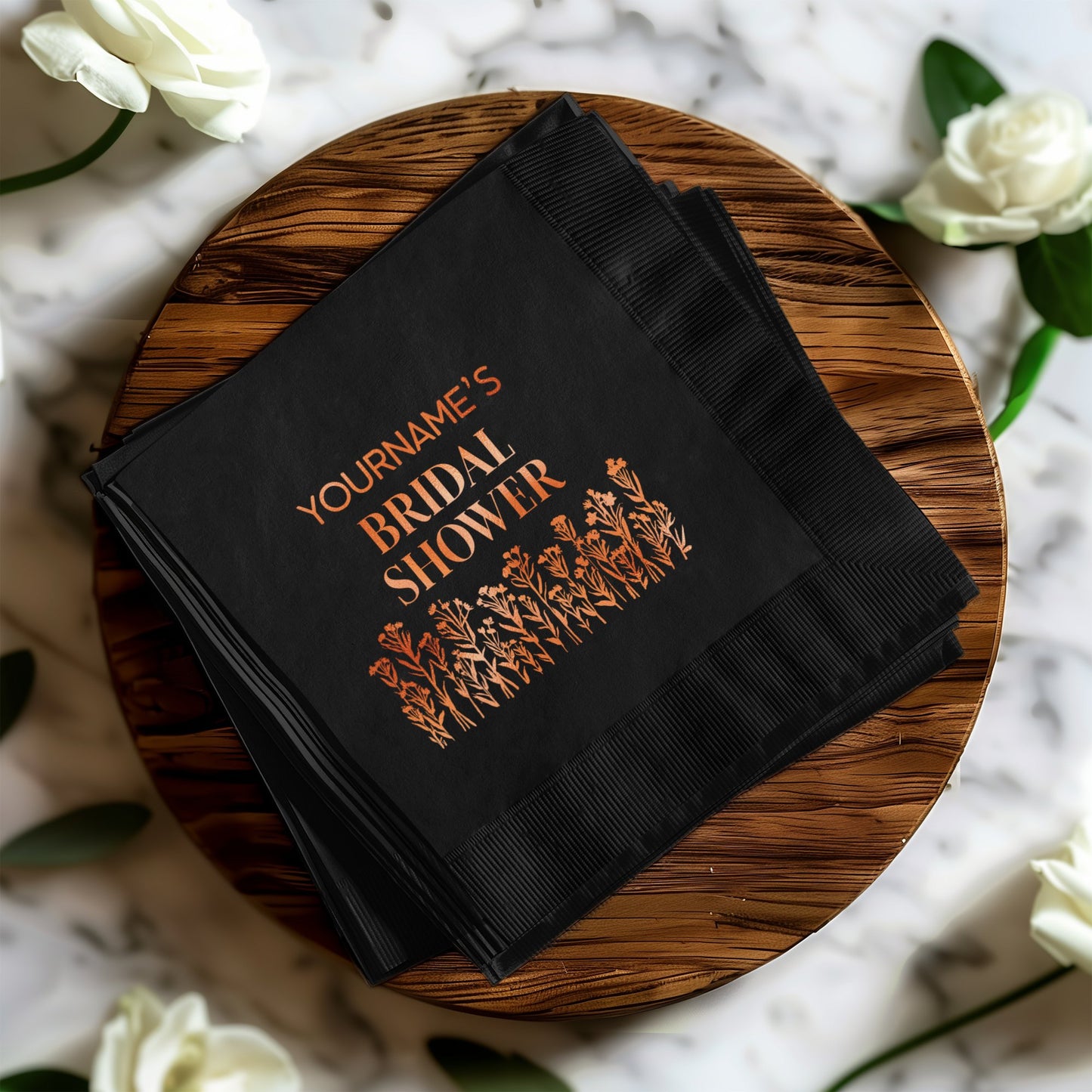 Custom Black Bridal Shower Napkins product