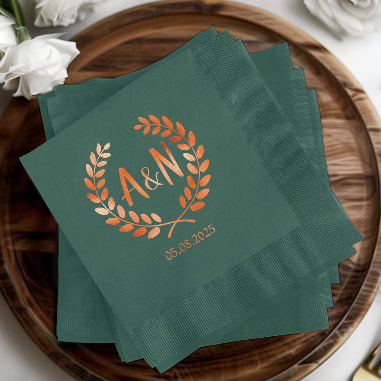 Custom Monogrammed Wedding Napkins Personalized Product