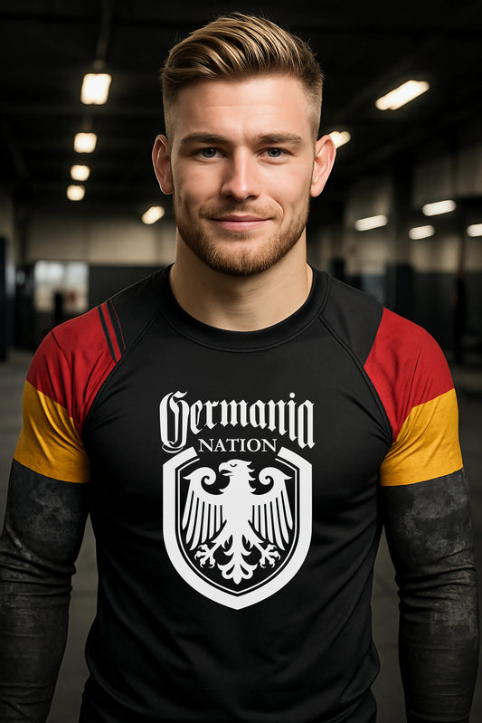 Germania Nation Rashguard, Deutschland Box Shirt, Germany MMA Gear, Patriotische Nogi BJJ Rashguard