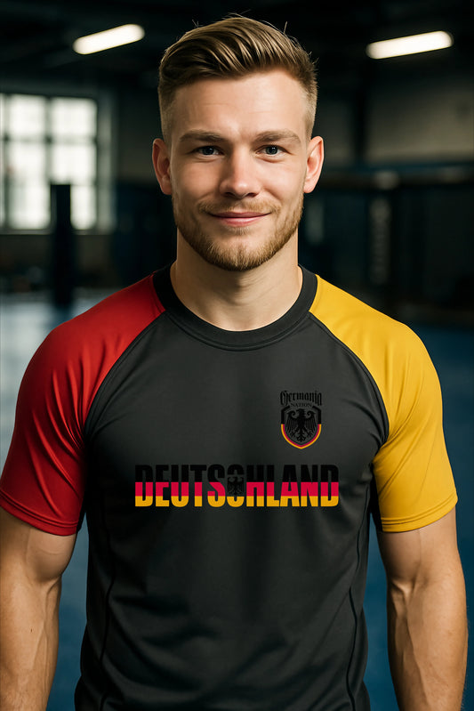 Germania Nation Kurzarm Rashguard, Deutschland BJJ Nogi Grappling Gear