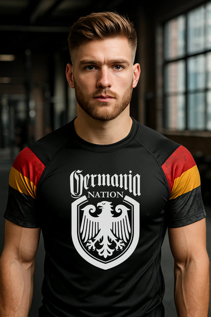 Germania Nation Kurzarm Rashguard, Deutschland Nogi BJJ Grappling Gear