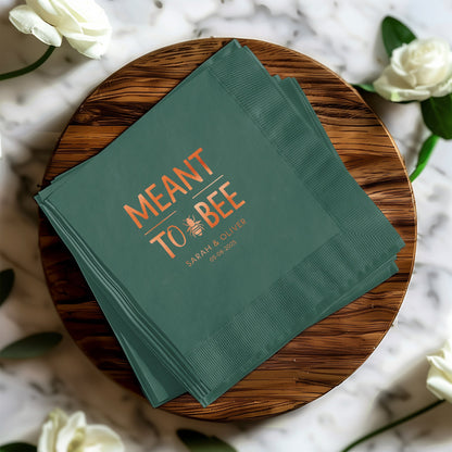 Meant to Bee Personalized Napkin for Wedding product