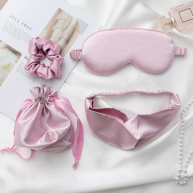 Vierteiliges Augenmasken-Set aus Kunstseide