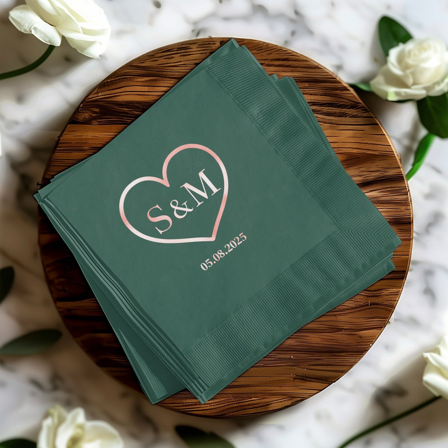 Personalized Heart Initials Wedding Napkin product