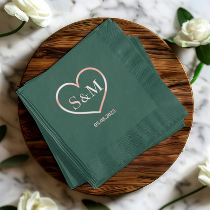 Personalized Heart Initials Wedding Napkin product