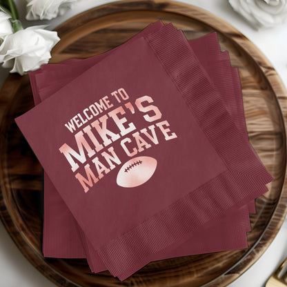 Welcome to Mike's Man Cave Football Napkins product