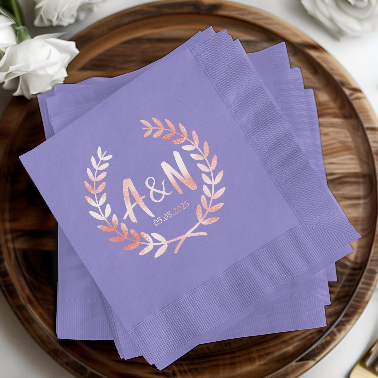 Personalized Monogrammed Date Design Napkin product