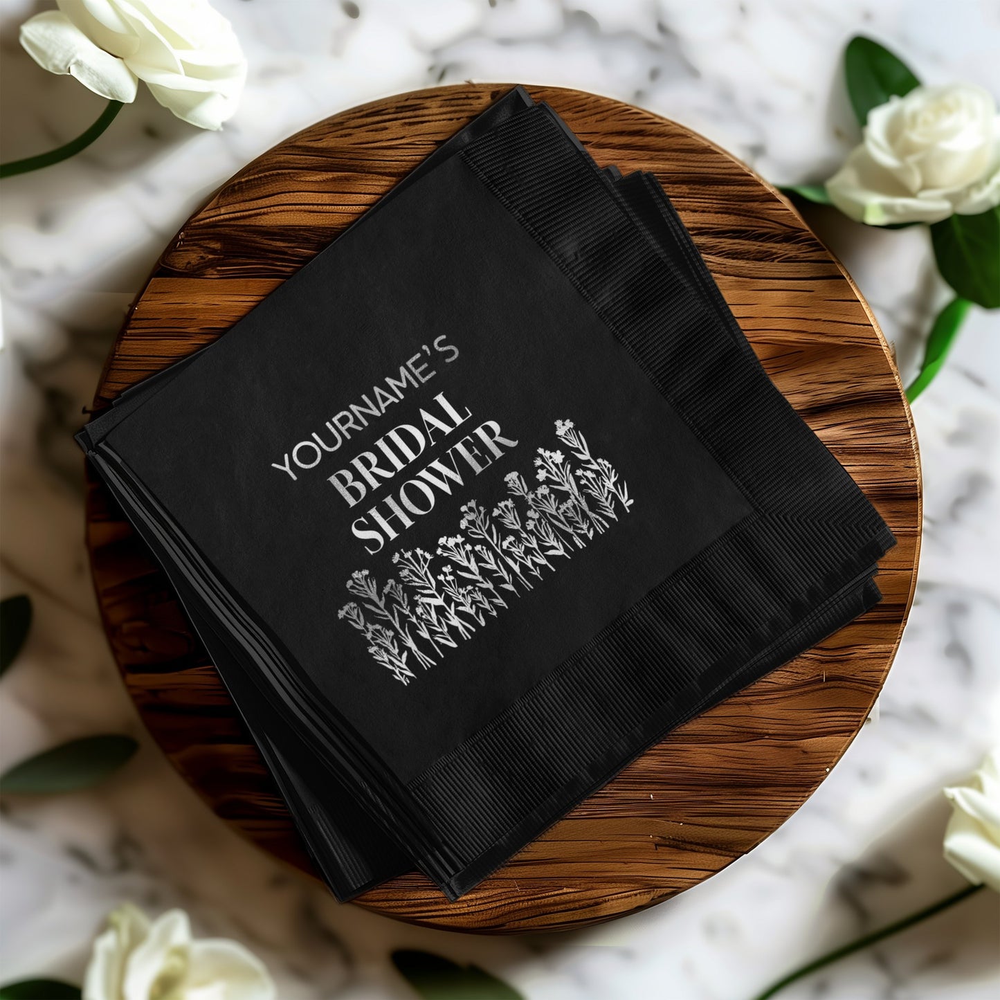 Customize Black Bridal Shower Celebration Napkin product