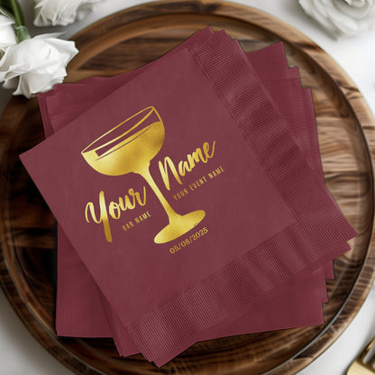 Customizable Wine Glass Design Paper Napkins product