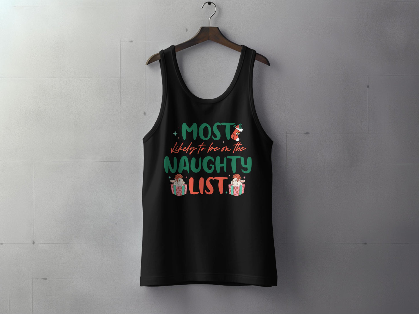 Most Likely to Be on the Naughty List sleeveless shirt product
