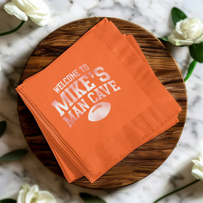 Welcome To Mike's Man Cave Orange Napkins product