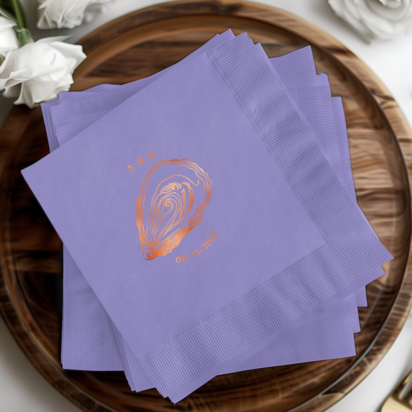 Lavender Embossed Personalized Napkins Pack product