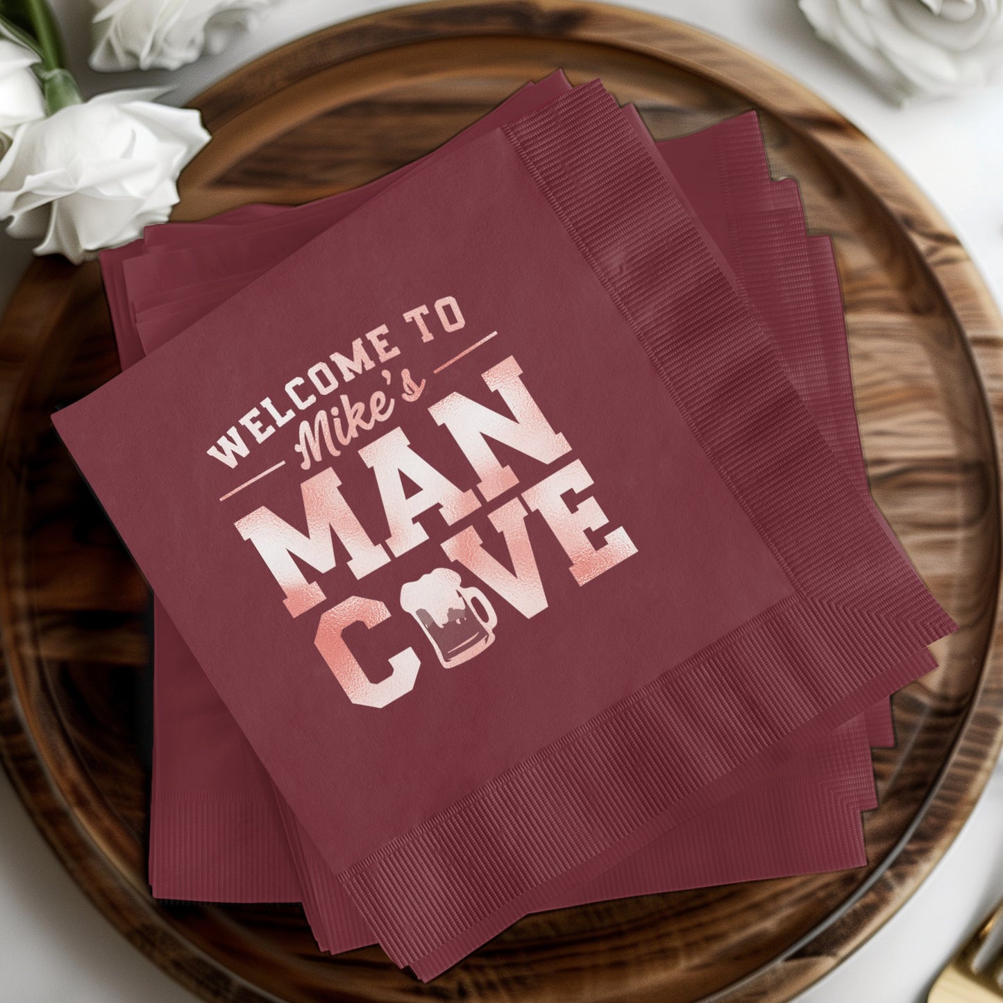Welcome to Mike's Man Cave Napkin Product
