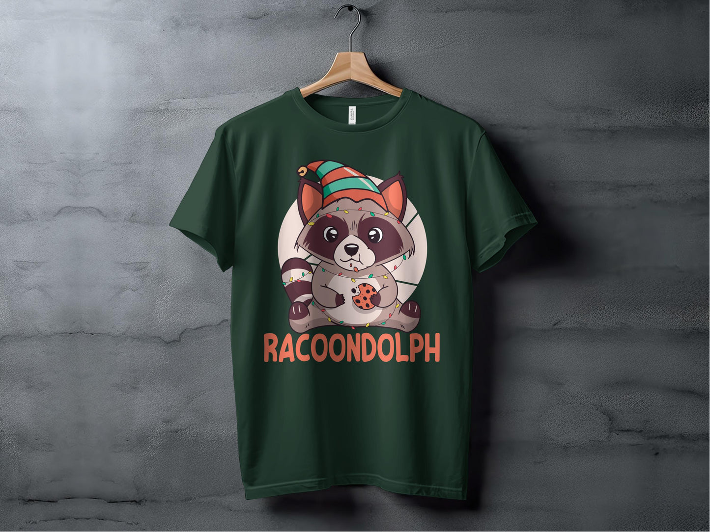 Cute Holiday Raccoon with Cookie T-shirt product type