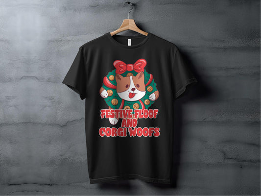Festive Floof and Corgi Woofs Graphic Tee product