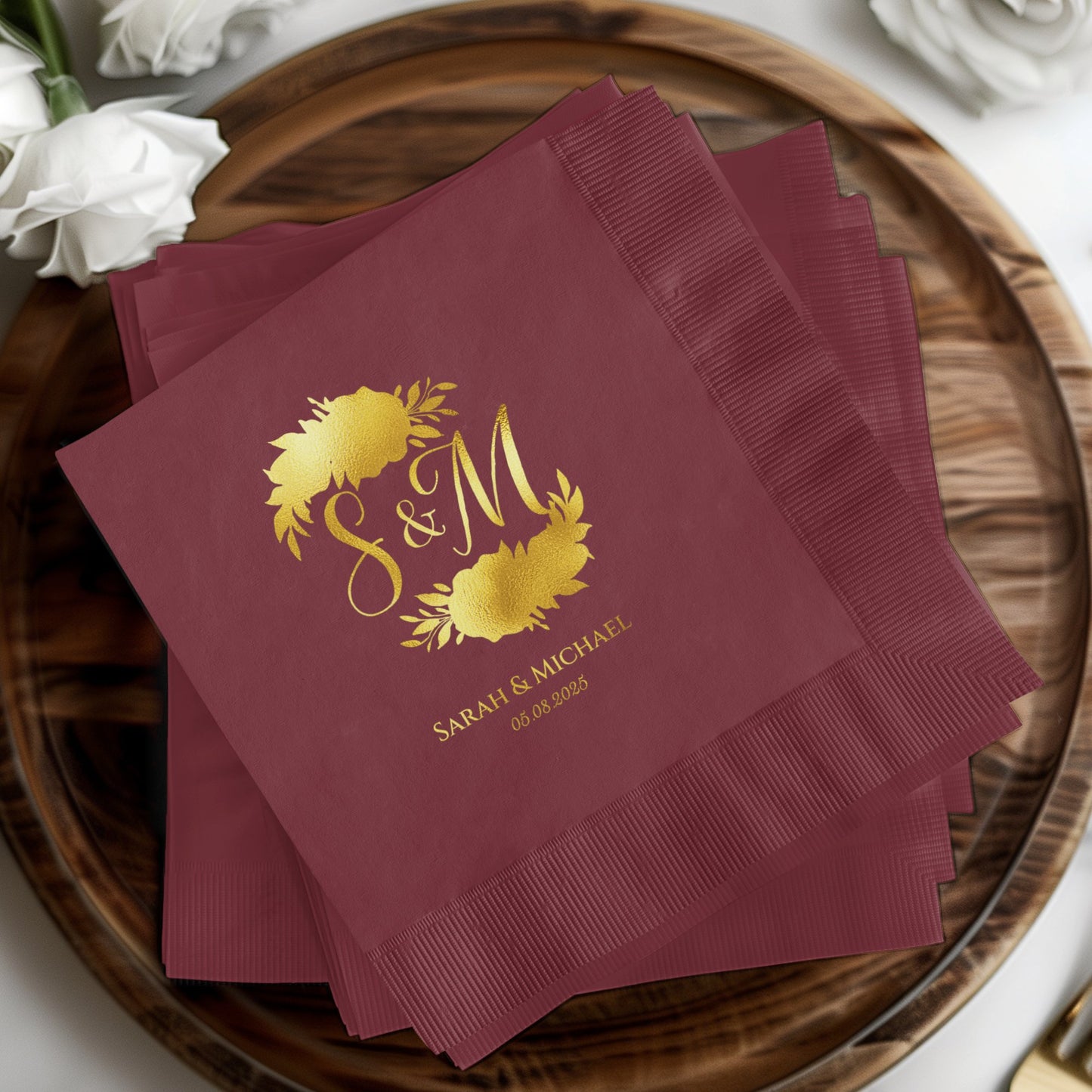 Customized Monogrammed Wedding Napkin Party Product