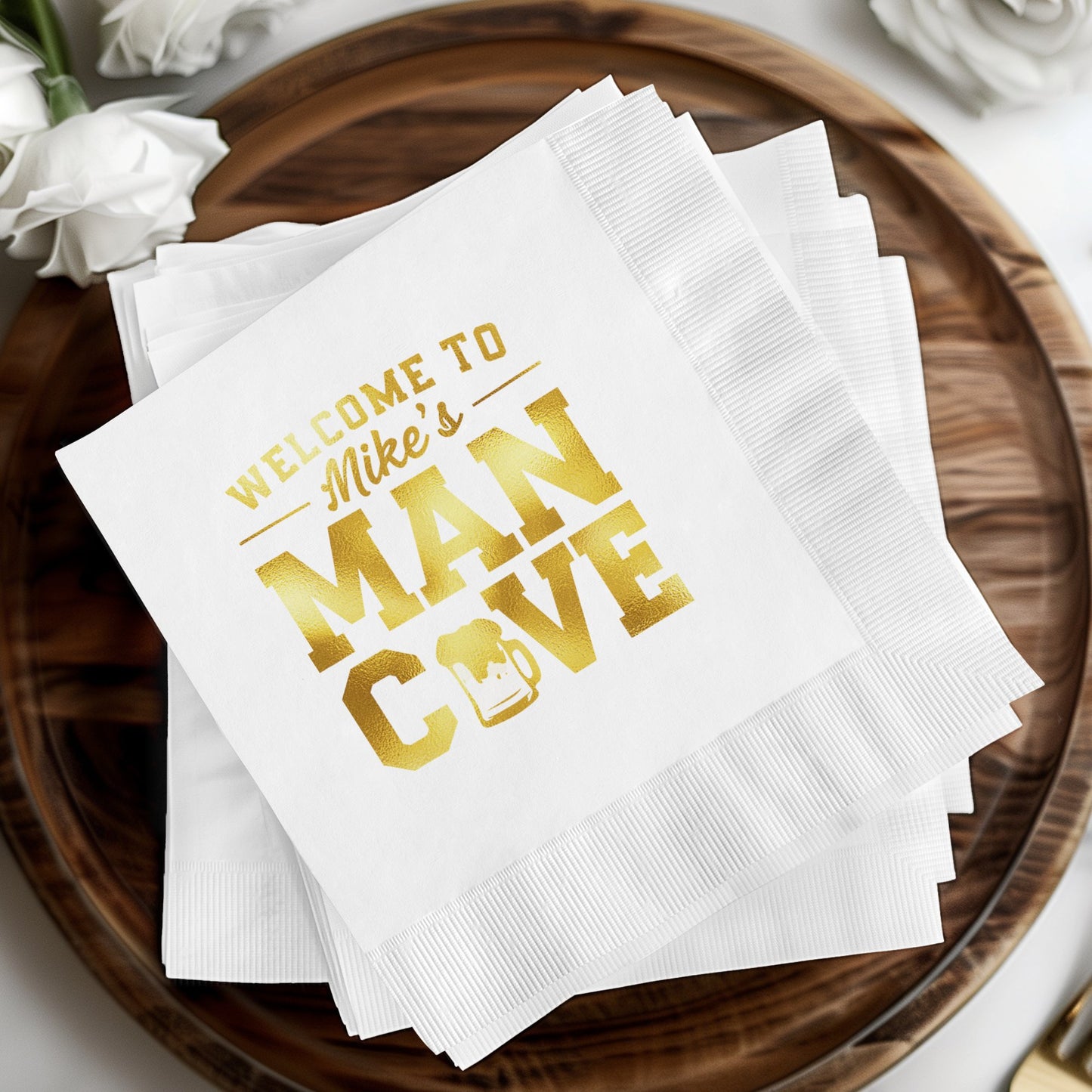 Welcome to Man Cave Personalized Napkins product type