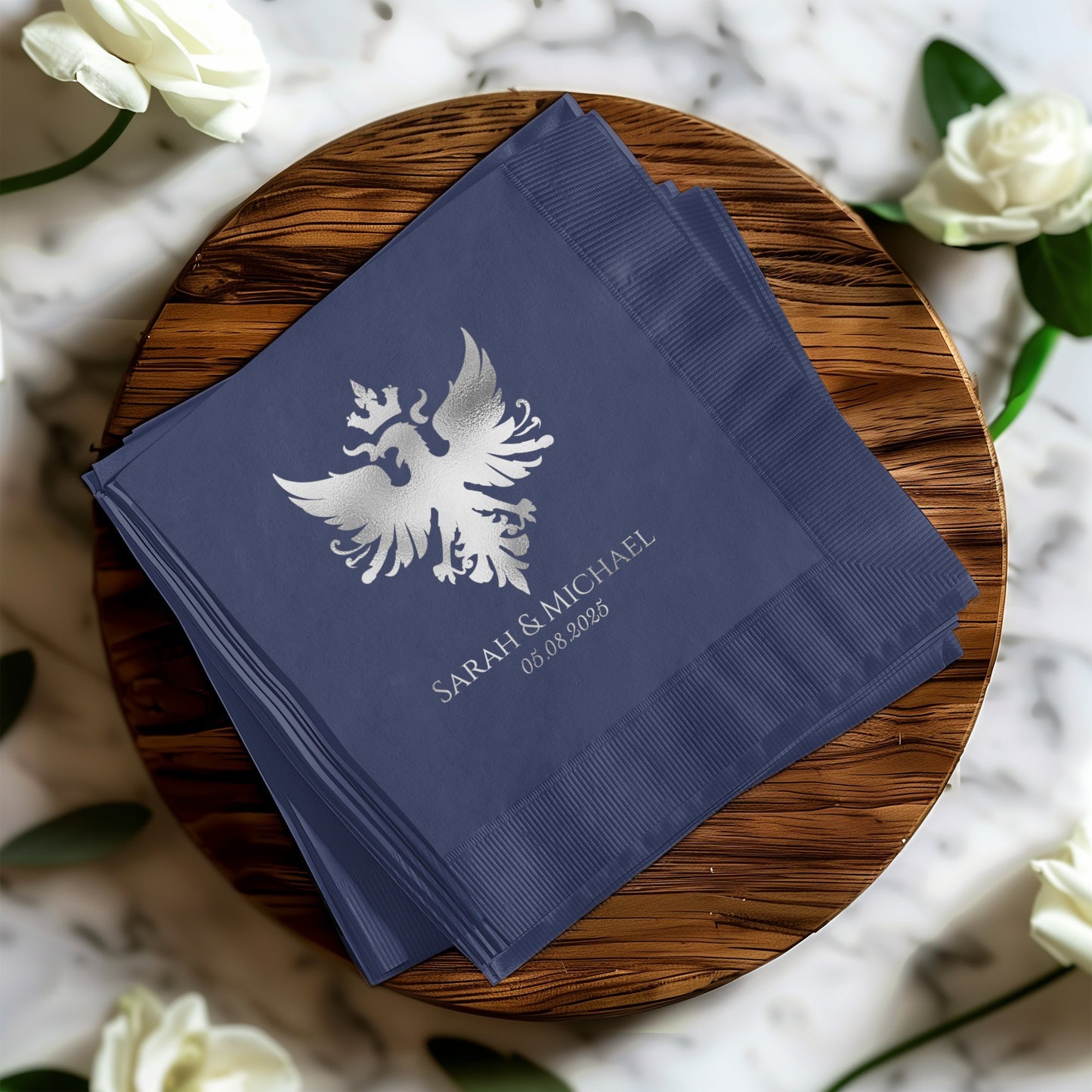 Personalized wedding napkins custom date product