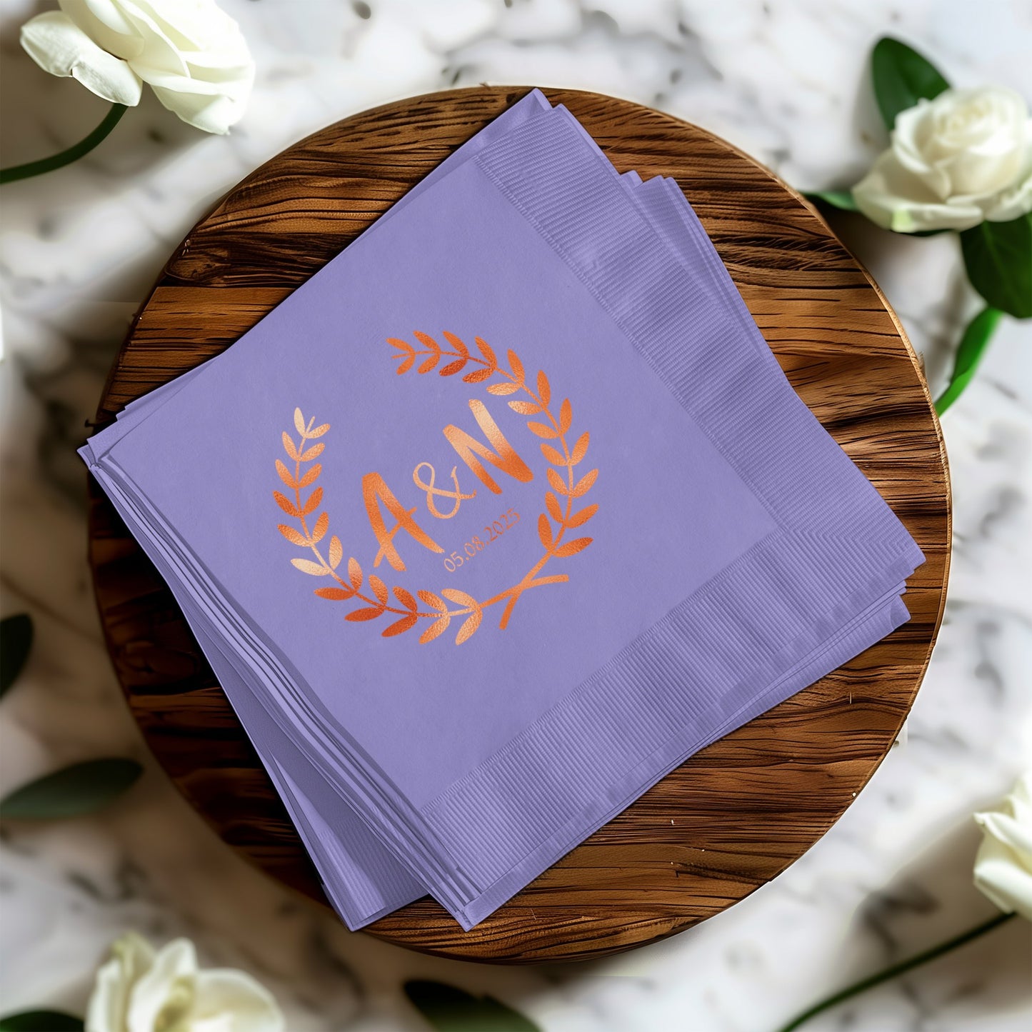 Personalized Lavender Anniversary Paper Napkins product type