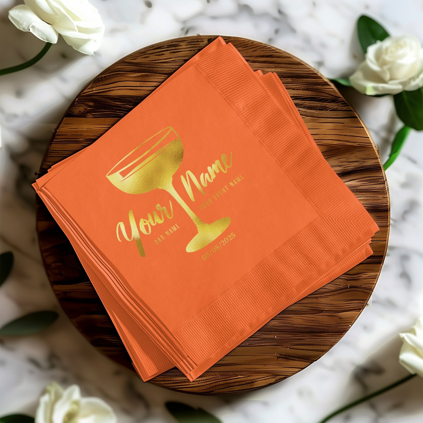 Personalized Name Orange Customizable Napkin product