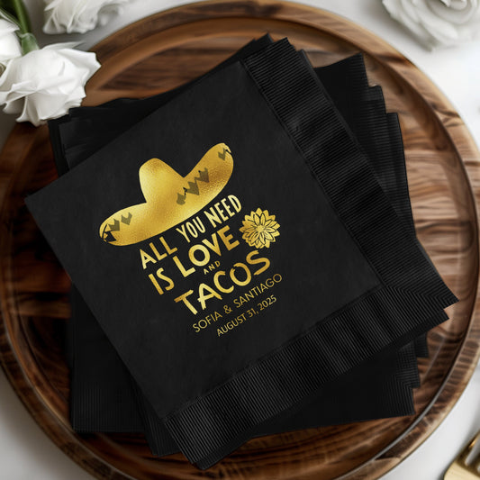 All You Need Is Love and Tacos Personalized Napkin product