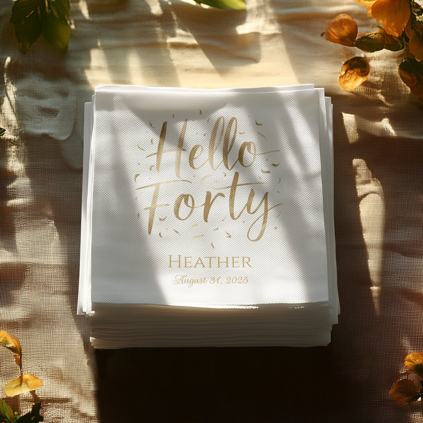 Hello Forty Heather August 31 2023 party napkins product type